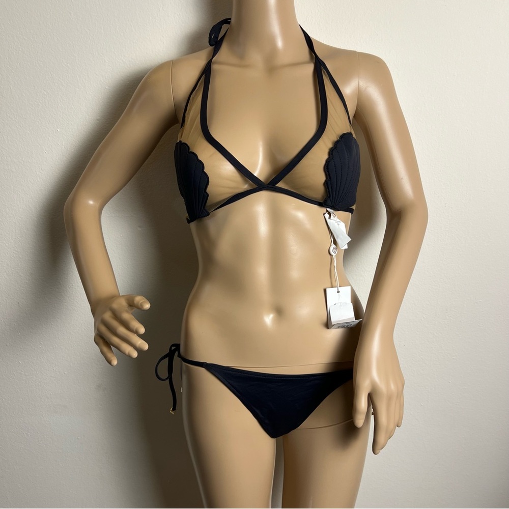 Brazilian new Chic Black Shell Bikini set    Larissa minatto